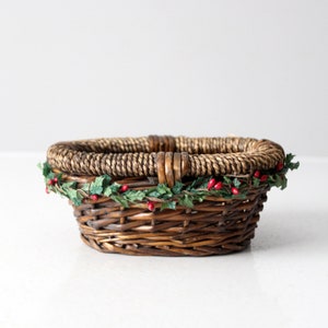 vintage wicker Christmas basket image 5