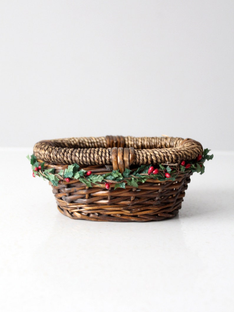 vintage wicker Christmas basket image 5