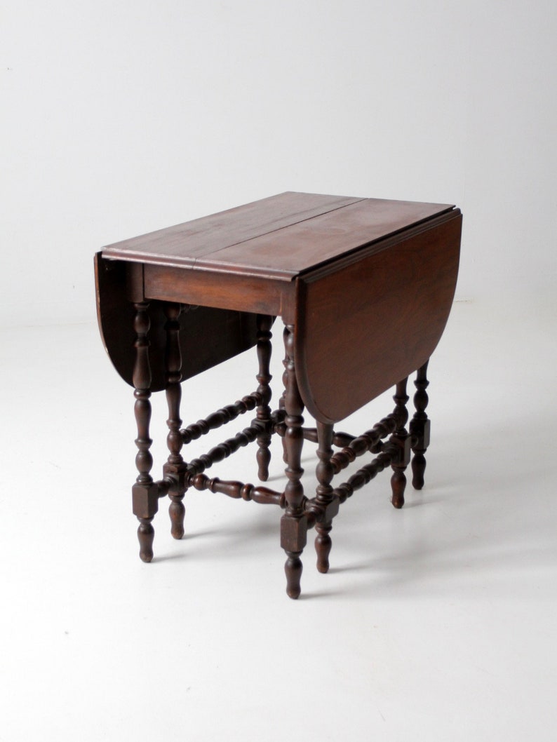 Vintage Drop Leaf Table With Jefferson Woodworking Slide Etsy