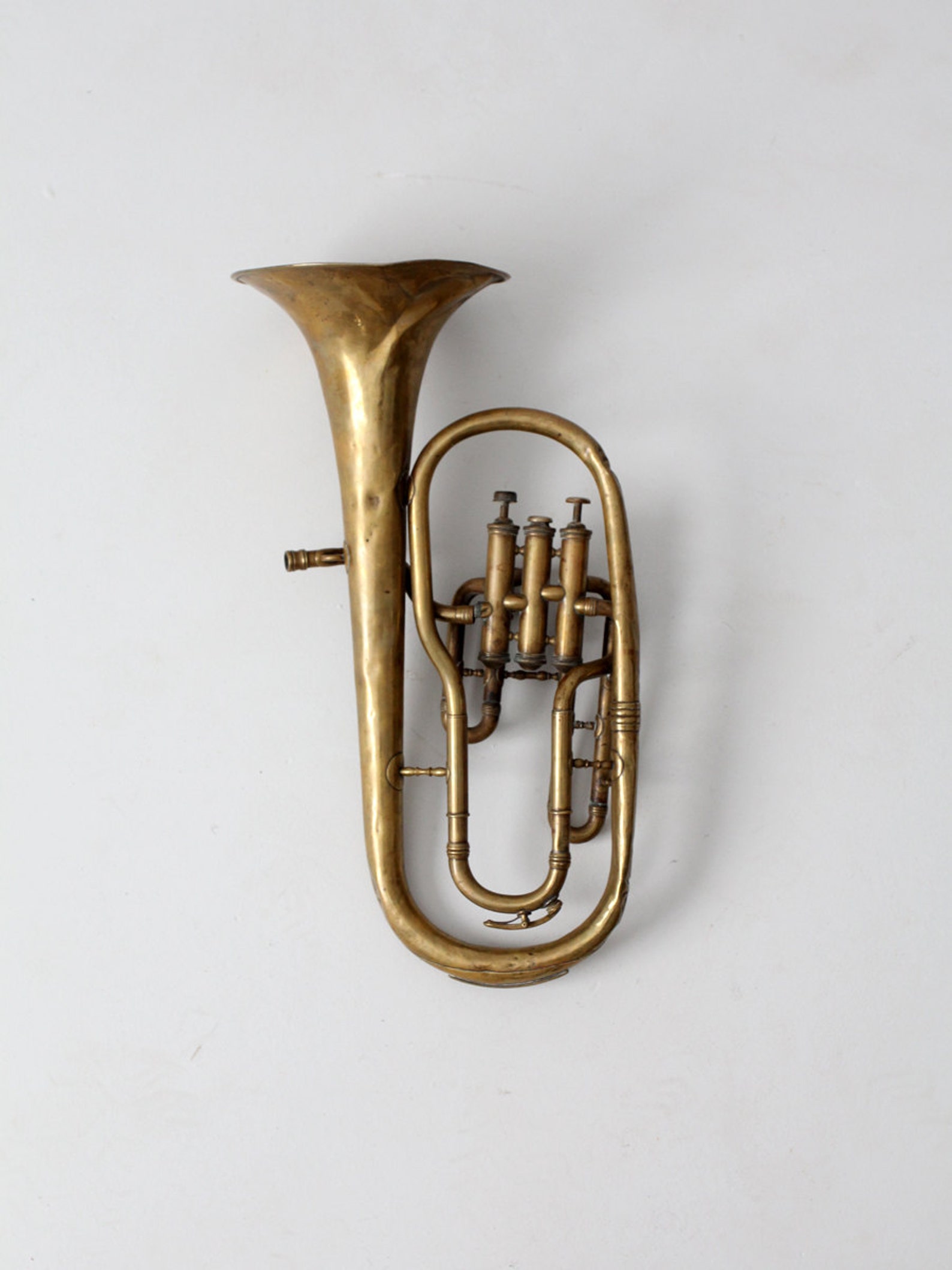 Vintage Brass Horn Baritone Musical Instrument Etsy