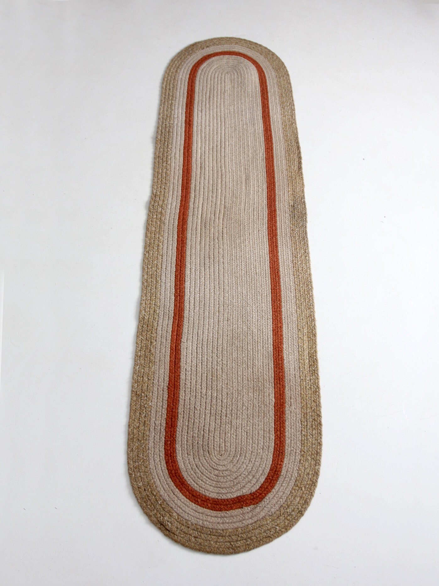 Vintage Braided Wool Rug 9 Ft Etsy UK