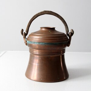 antique copper fire pot bucket
