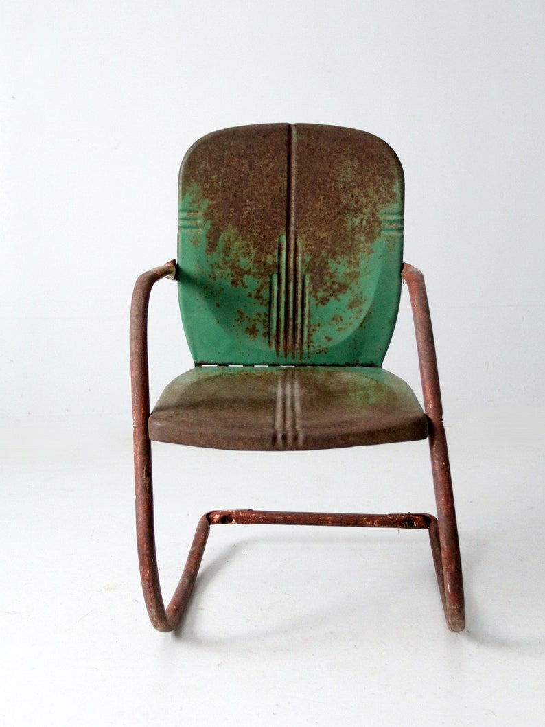 Midcentury Patio Chair Green Shellback Lawn Chair Etsy
