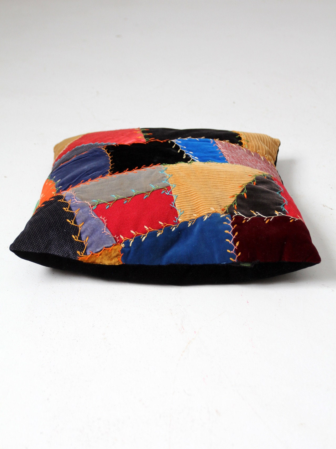 アンティーククレイジーキルトクッション - Etsy 日本