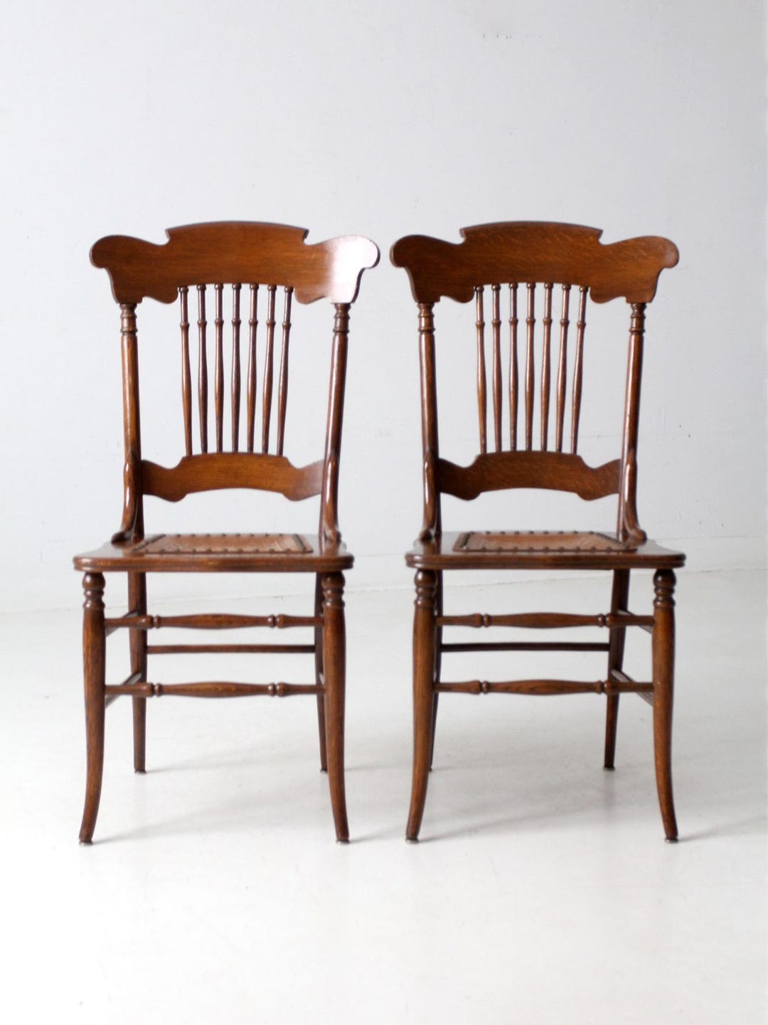 Antique American Victorian Spindle Back Chairs Pair - Etsy
