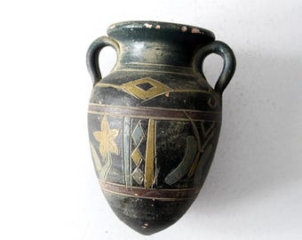 迫力の花瓶 刻印有 ヴィンテージのアンフォラスタイル南西部の花瓶 - Etsy 日本