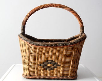 vintage wicker flower basket