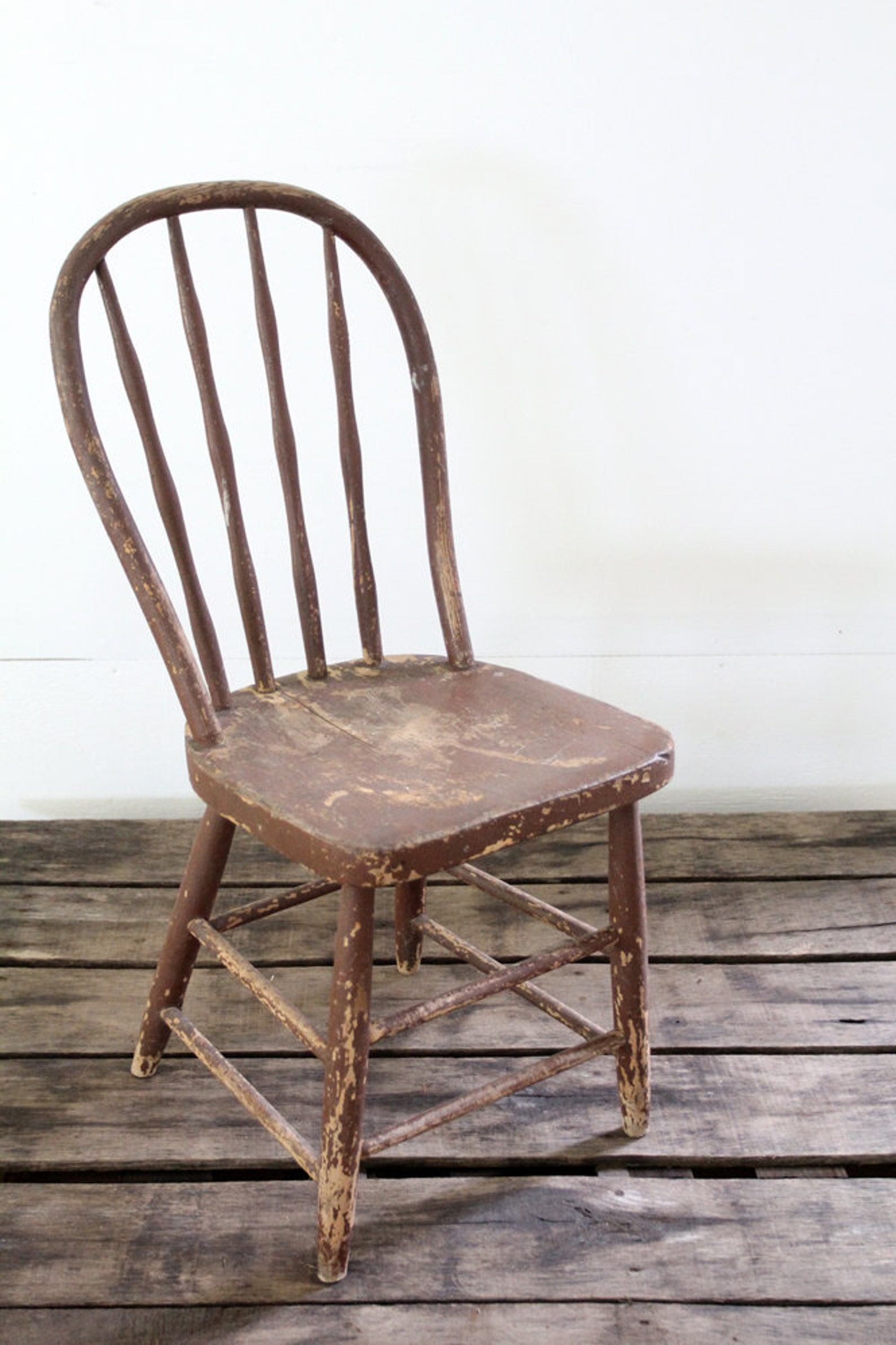 Antique Wood Spindle Chair // Painted Wood Chair Etsy