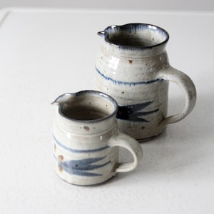 Vintage English Studio Pottery Pitcher Set of 2 - Etsy