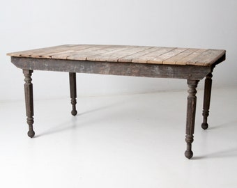 antique harvest table, farmhouse dining table