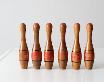 bolos de madera antiguos, bolos de mesa