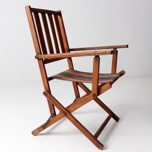 mid-century folding wood patio chair immagine 6