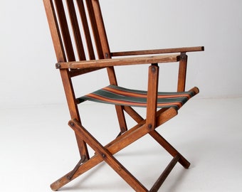 Mid-century Folding Wood Patio Chair - Etsy