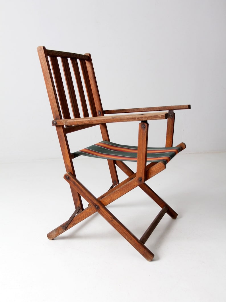 mid-century folding wood patio chair immagine 6