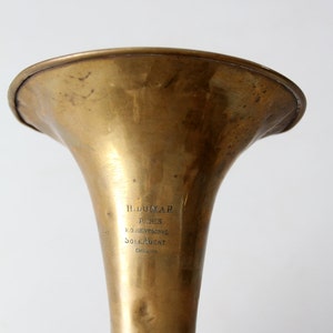 vintage brass horn, baritone musical instrument image 2