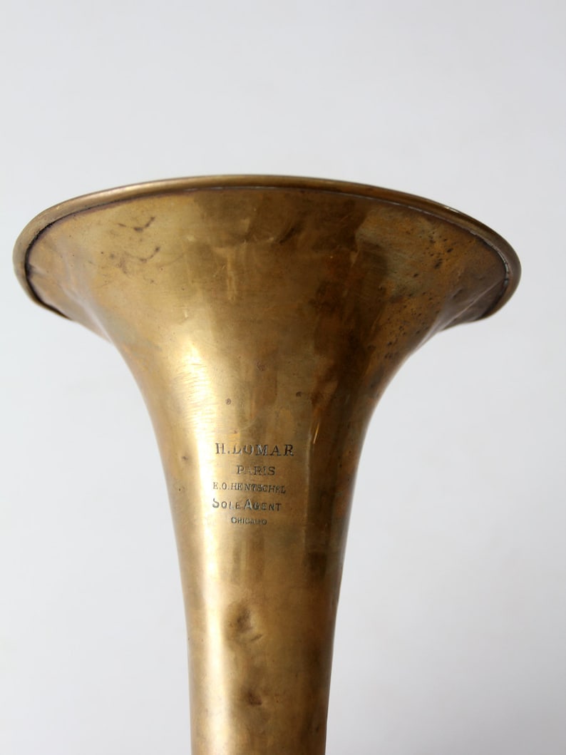 vintage brass horn, baritone musical instrument image 2