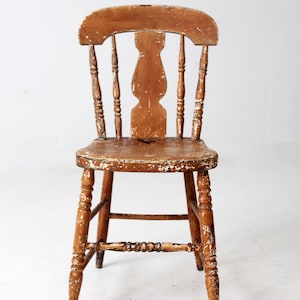 antique splat back primitive chair