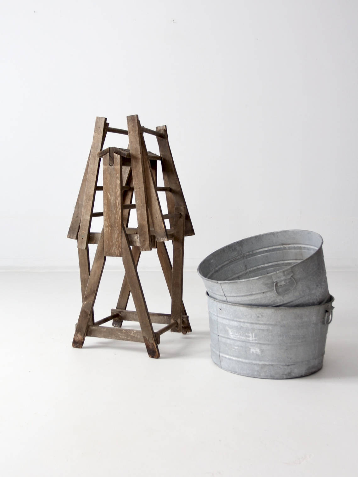 Antique wash tub stand primitive laundry stand Etsy