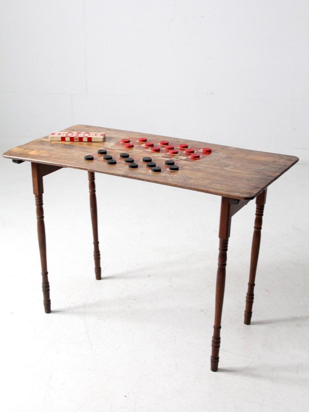 Antique Folding Checkerboard Table With Halsam Checkers - Etsy
