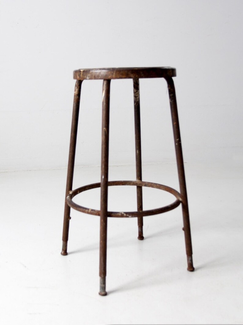 Vintage Industrial Metal Stool - Etsy
