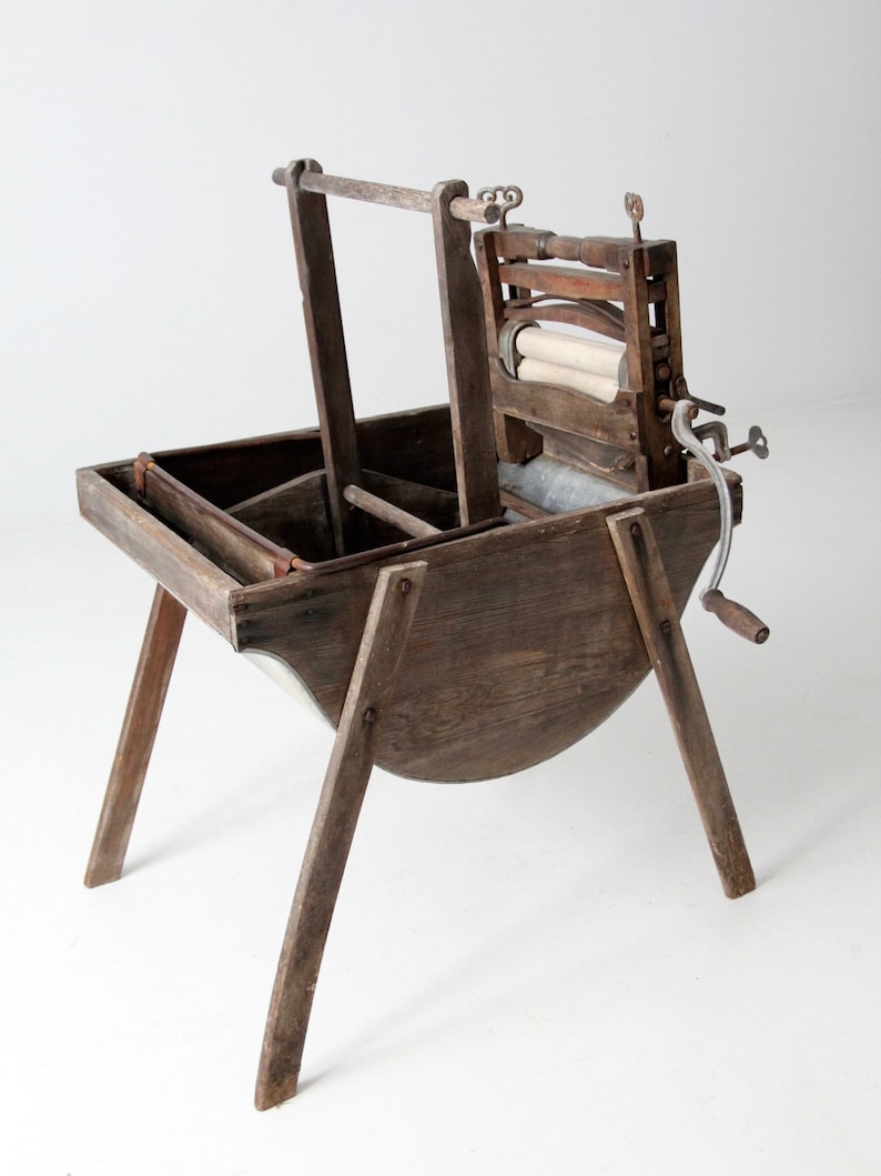 Antique washing machine hand crank wringer and tub Etsy