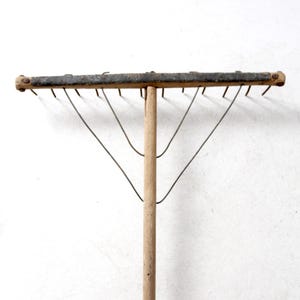 antique wooden hay rake
