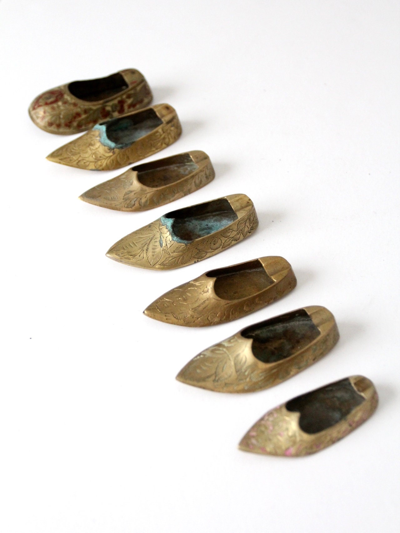 Vintage Single Ashtray Collection, Brass Shoe Ashtrays - Set Vintage Single Ashtray Collection, Brass Shoe Ashtrays - Set