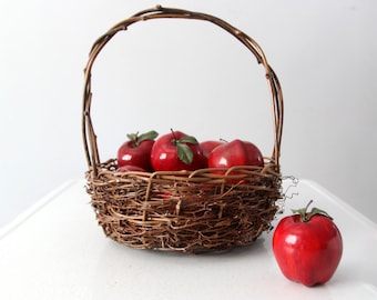 vintage rustic twig basket
