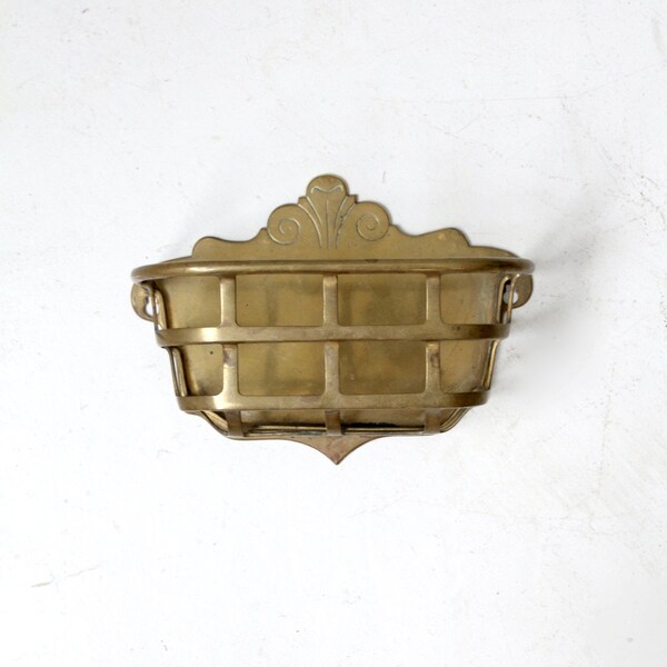 antique brass wall basket