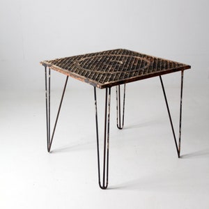 mid-century hairpin leg iron table image 6