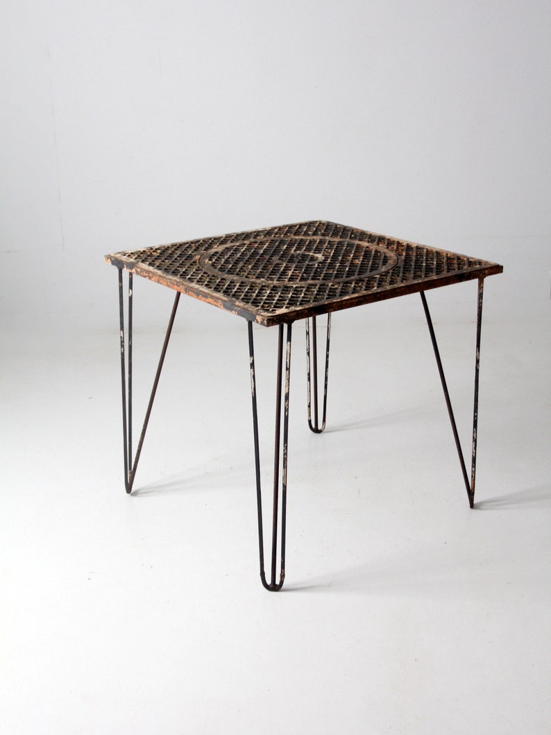 mid-century hairpin leg iron table image 6