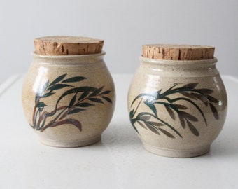 vintage Lakeside Pottery jars pair