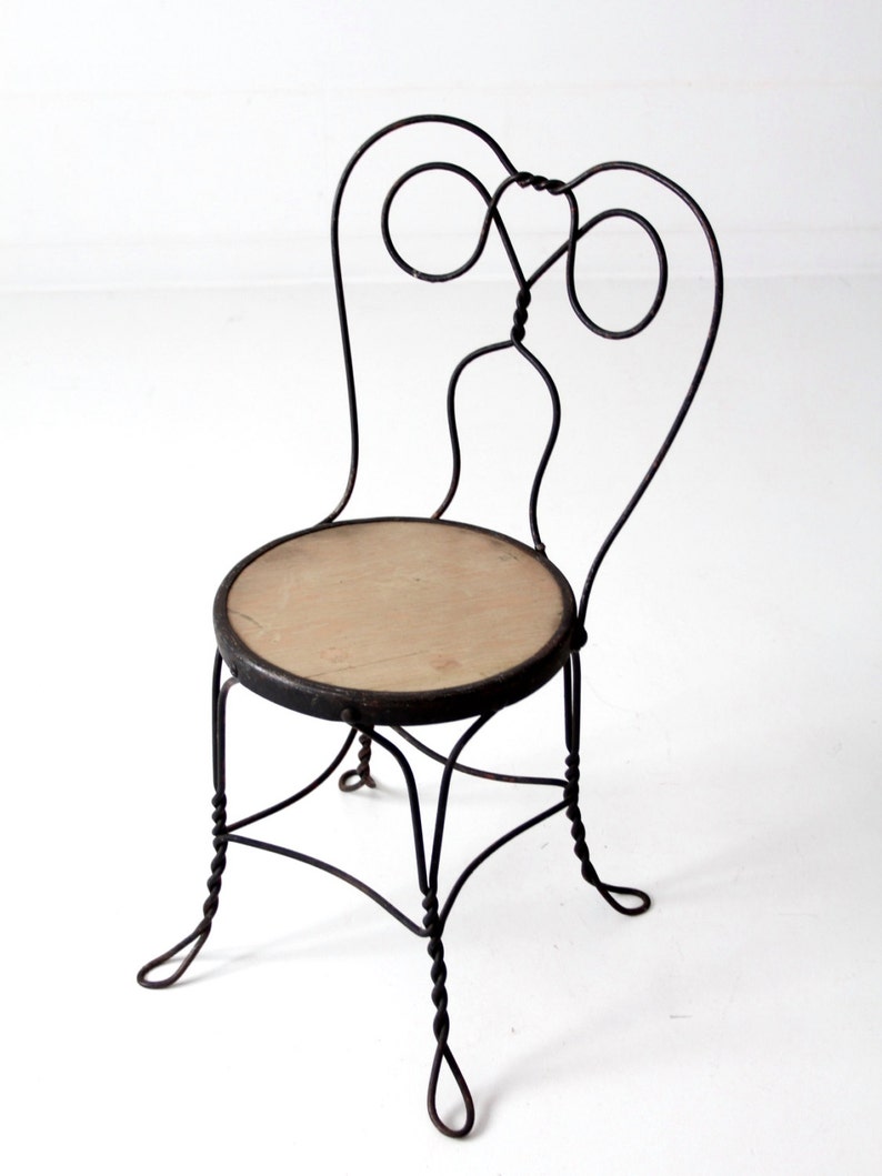 Vintage Ice Cream Parlor Chair Black Iron Cafe Chair Metal Etsy