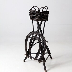 antique Adirondack twig planter table image 3