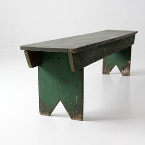Antique Primitive Wood Bench, Green Farmhouse Bench - Etsy