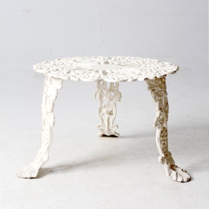 antique white cast iron garden side table
