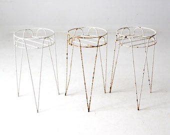 vintage hairpin leg plant stands set of 3