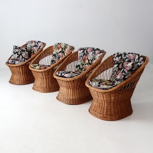 vintage rattan chairs set of 4