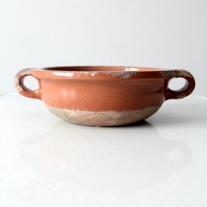 antique pottery bowl with handles