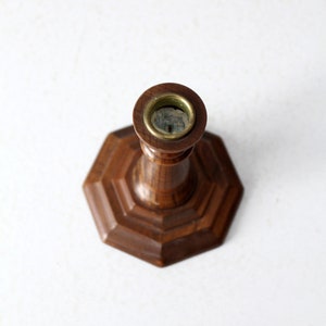 vintage wood candlestick holder image 8