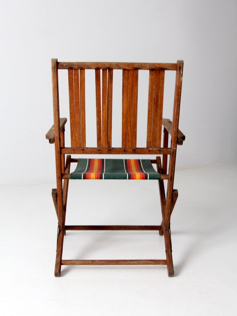 mid-century folding wood patio chair immagine 7