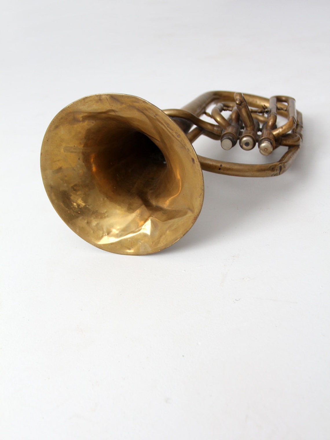 Vintage Brass Horn Baritone Musical Instrument Etsy