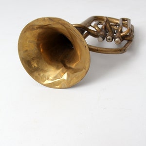 vintage brass horn, baritone musical instrument image 3