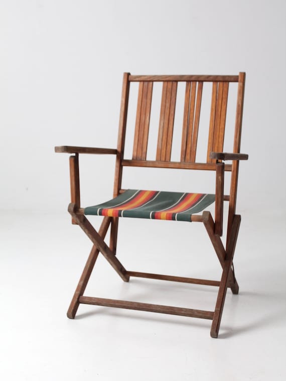 Vintage Wood Folding Chair - Etsy