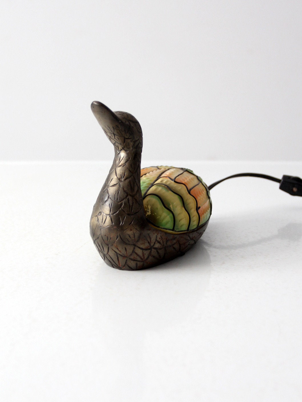 Vintage Stained Glass Duck Lamp Etsy Australia