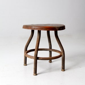 vintage low industrial stool