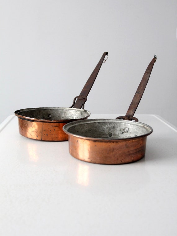 Large Hammered Copper Frying Pan for Sale