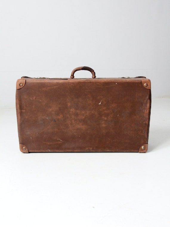 vintage Echt Vulkanfiber suitcase, German luggage Gem