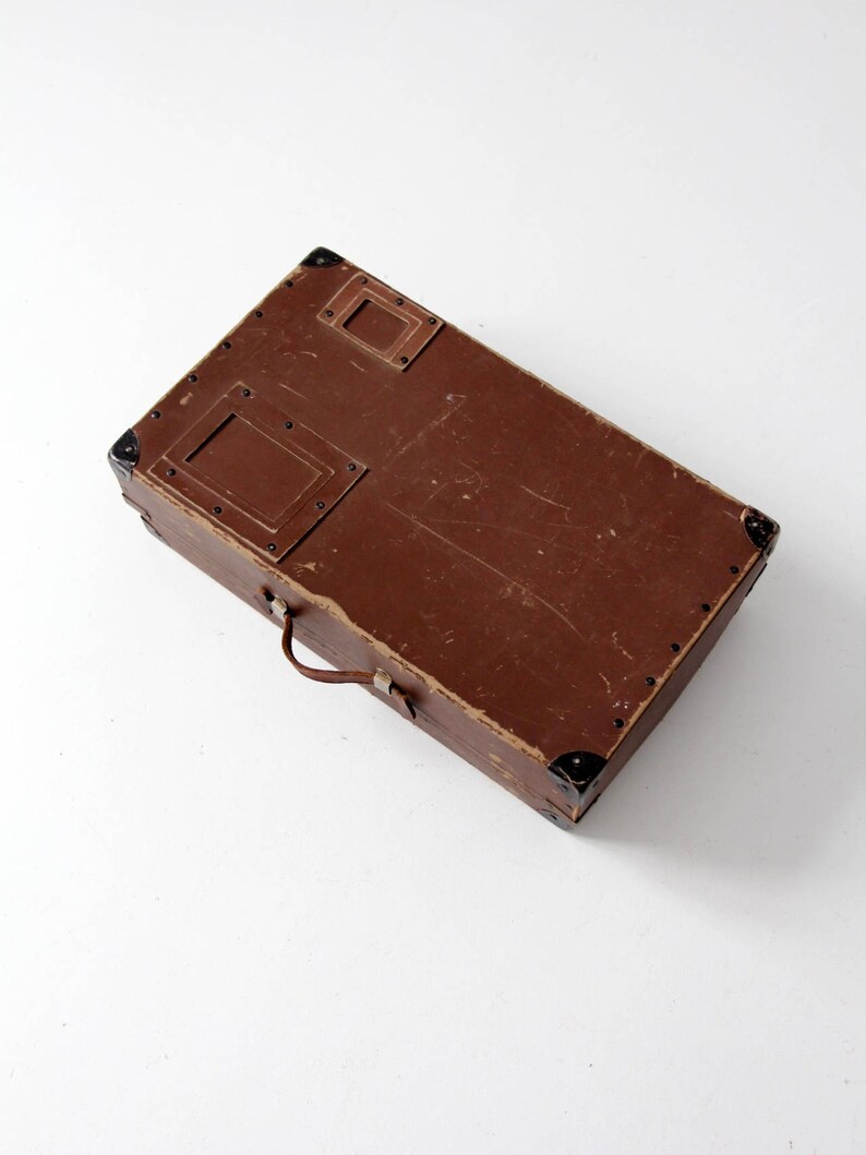 vintage laundry mailing box, brown shipping box, storage case image 6