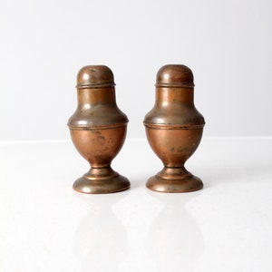 vintage copper salt and pepper shakers image 3